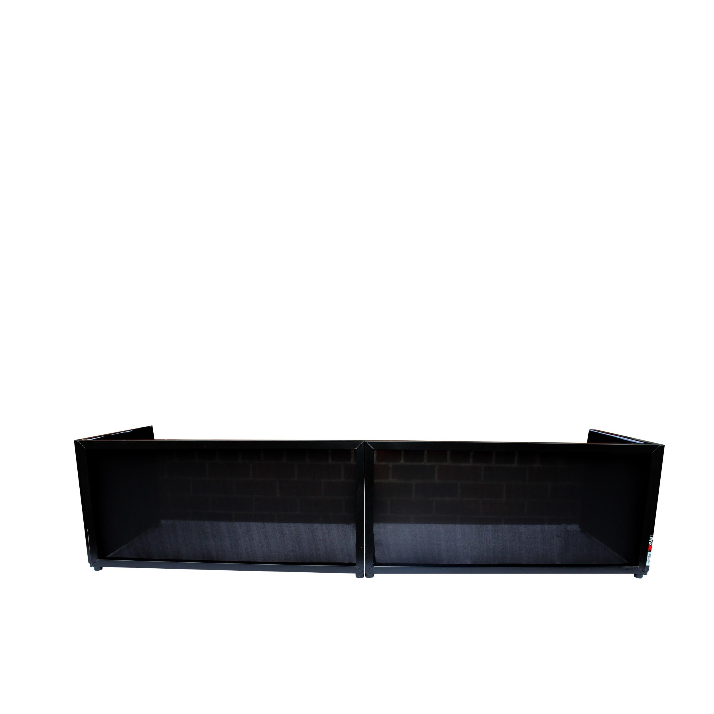 ProX Black Frame 6 Ft foldable 4 Panel Tabletop DJ Facade Front Board booth with Black and White Scrims and poratble bag