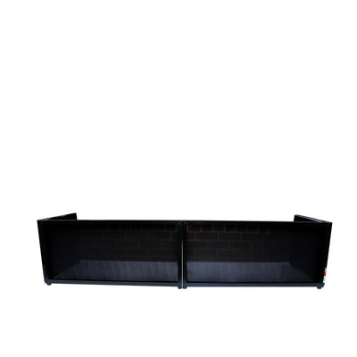 ProX Black Frame 6 Ft foldable 4 Panel Tabletop DJ Facade Front Board booth with Black and White Scrims and poratble bag