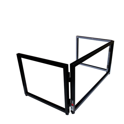 ProX Black Frame 6 Ft foldable 4 Panel Tabletop DJ Facade Front Board booth with Black and White Scrims and poratble bag