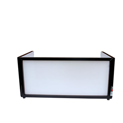 ProX Black Frame 6 Ft foldable 4 Panel Tabletop DJ Facade Front Board booth with Black and White Scrims and poratble bag