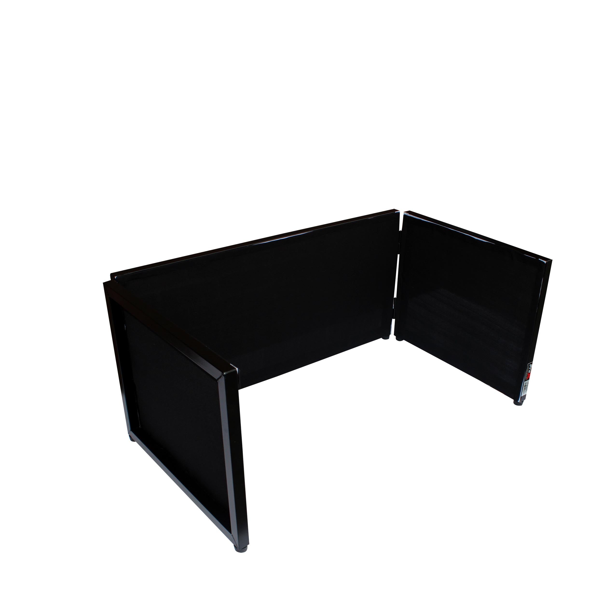 ProX Black Frame 6 Ft foldable 4 Panel Tabletop DJ Facade Front Board booth with Black and White Scrims and poratble bag