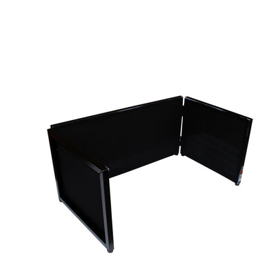 ProX Black Frame 6 Ft foldable 4 Panel Tabletop DJ Facade Front Board booth with Black and White Scrims and poratble bag