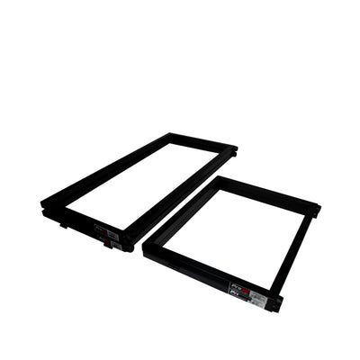 ProX Black Frame 6 Ft foldable 4 Panel Tabletop DJ Facade Front Board booth with Black and White Scrims and poratble bag