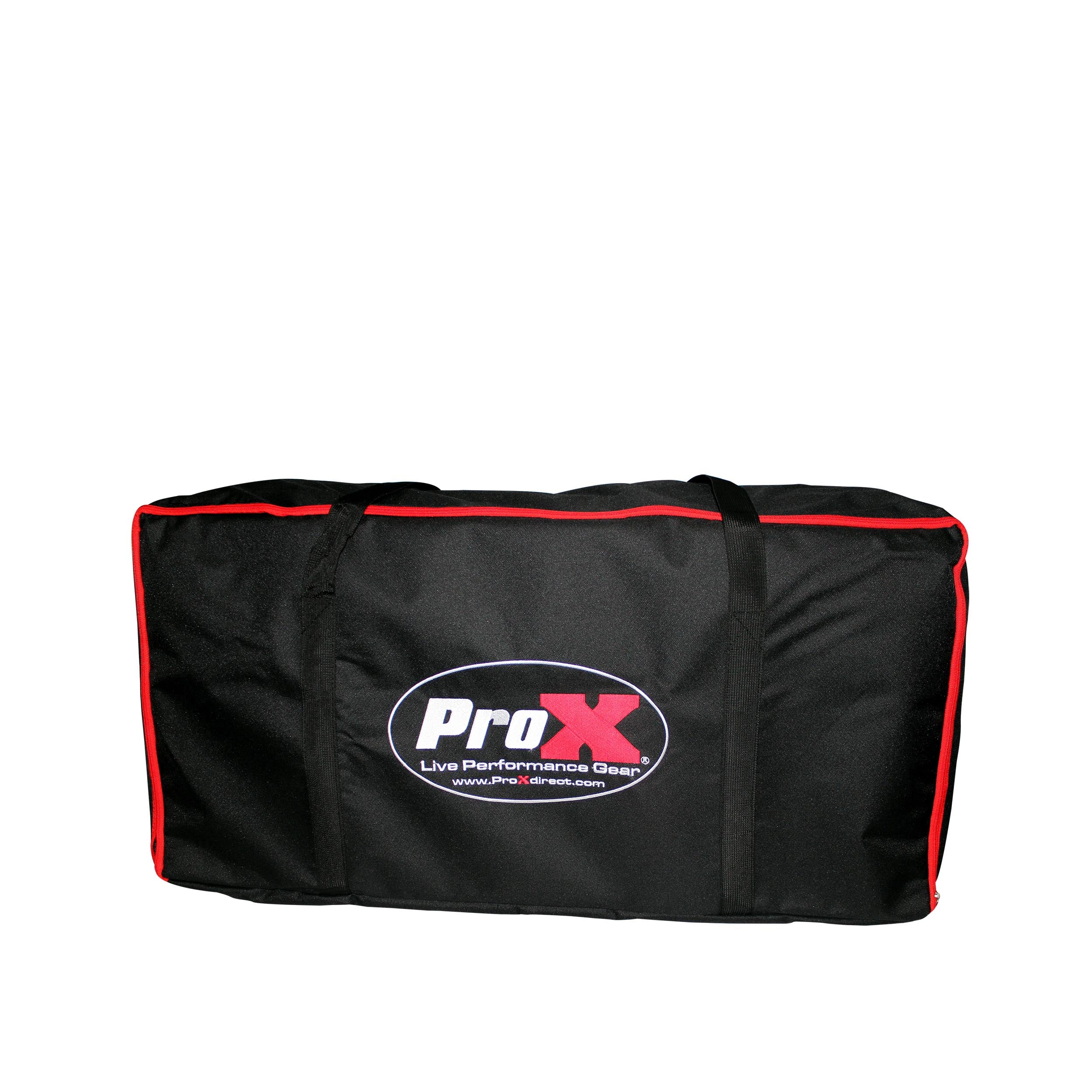ProX Black Frame 6 Ft foldable 4 Panel Tabletop DJ Facade Front Board booth with Black and White Scrims and poratble bag