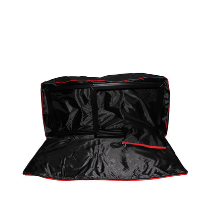 ProX Black Frame 6 Ft foldable 4 Panel Tabletop DJ Facade Front Board booth with Black and White Scrims and poratble bag