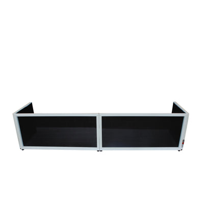 ProX White Frame 6 Ft foldable 4 Panel Tabletop DJ Facade Front Board booth with Black and White Scrims and poratble bag
