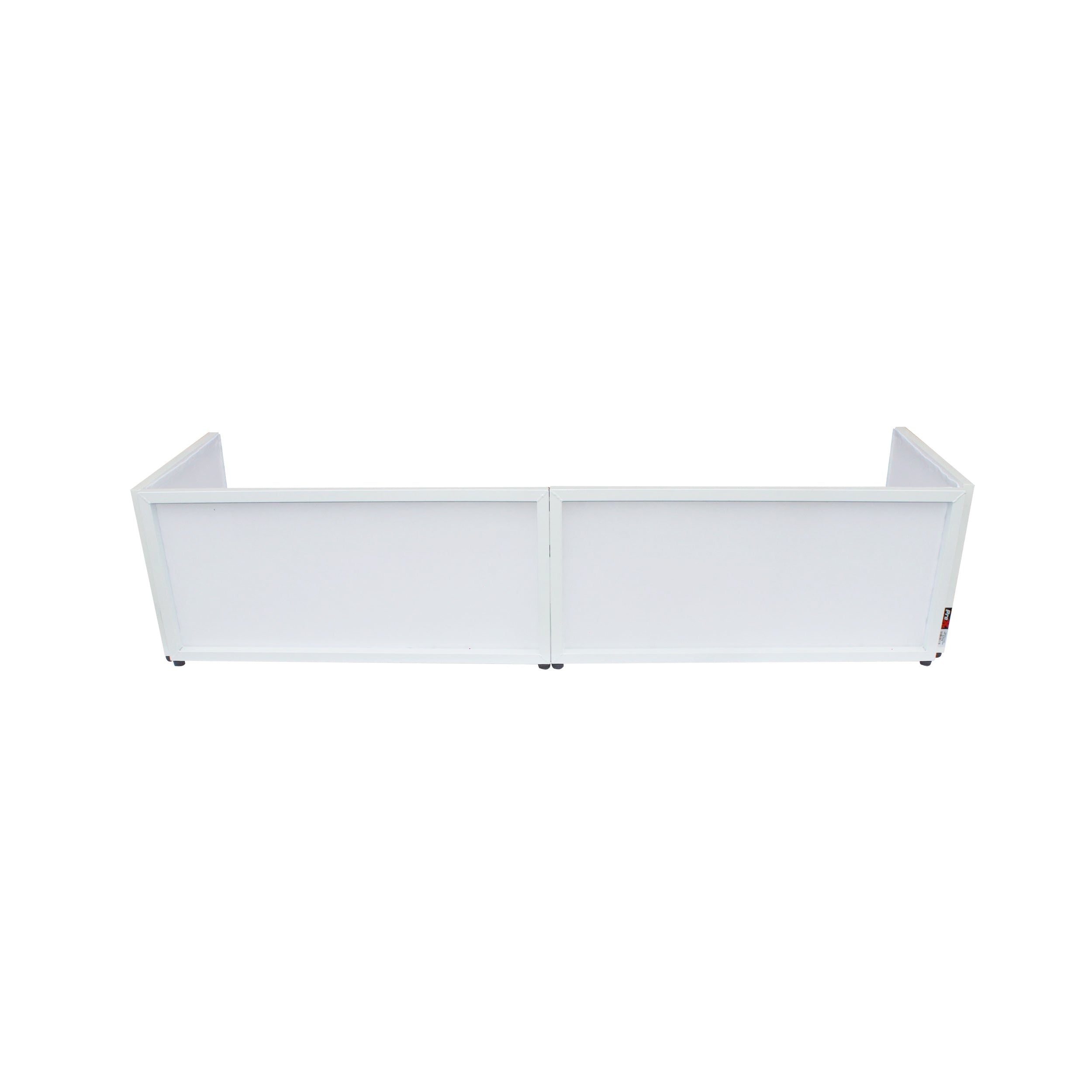 ProX White Frame 6 Ft foldable 4 Panel Tabletop DJ Facade Front Board booth with Black and White Scrims and poratble bag
