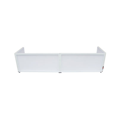 ProX White Frame 6 Ft foldable 4 Panel Tabletop DJ Facade Front Board booth with Black and White Scrims and poratble bag
