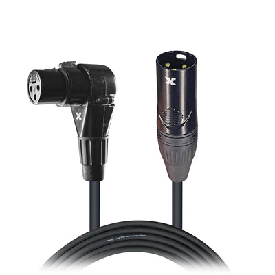 ProX 25' Ft High Performance Right-angle XLR-F to XLR-M Audio Balanced Cable