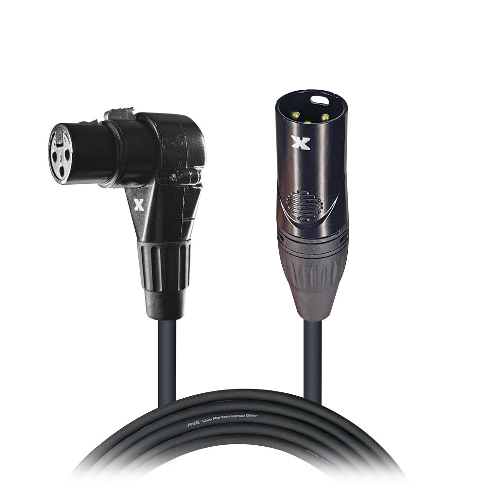 ProX 5' Ft High Performance Right-angle XLR-F to XLR-M Audio Balanced Cable