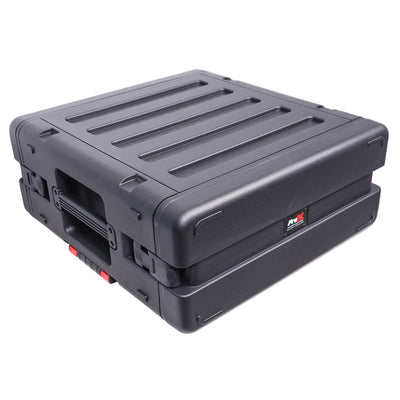 ProX UltronX 4U Rack Air Tight Water Sealed ABS Case with Retractable Pull Out Handle and Wheels