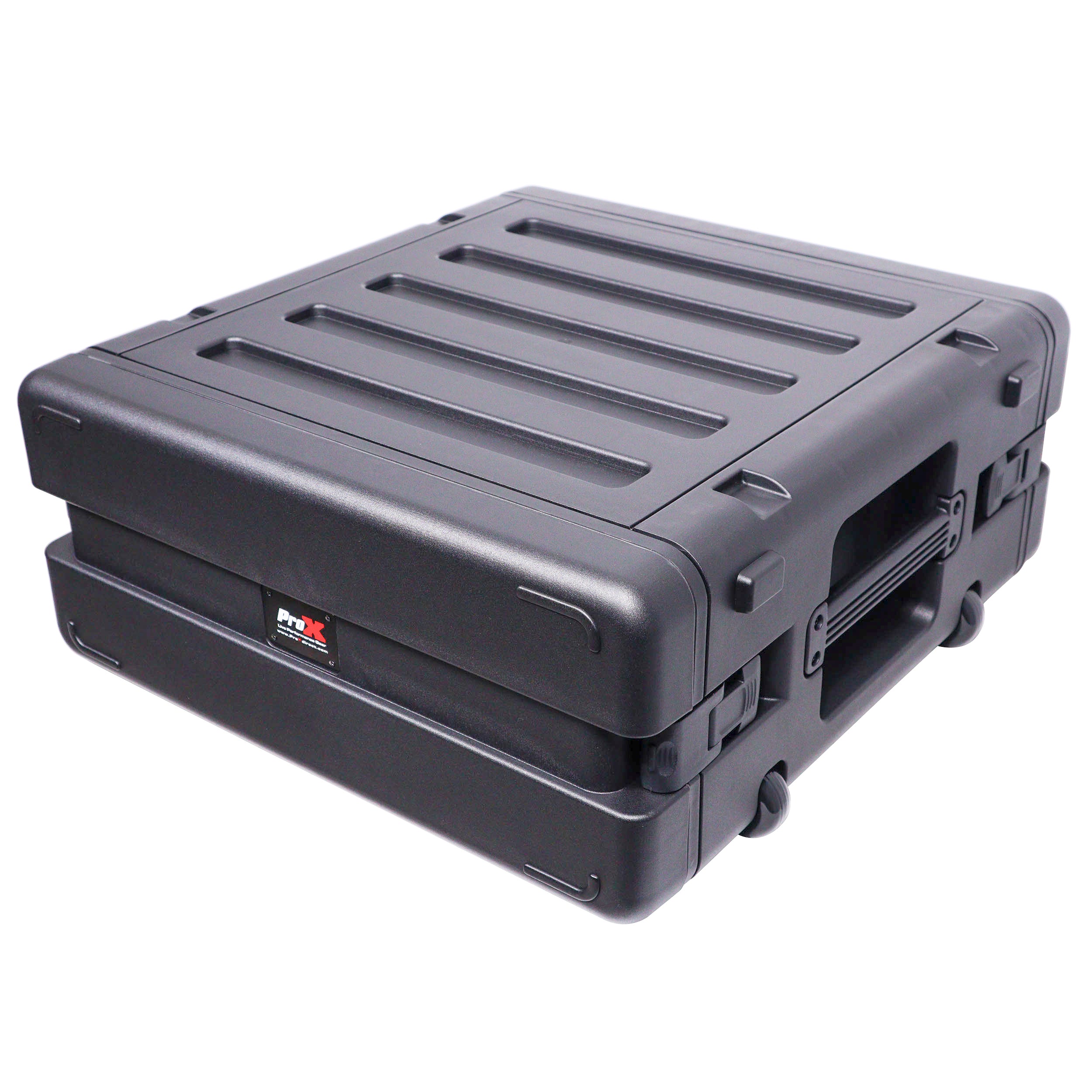 ProX UltronX 4U Rack Air Tight Water Sealed ABS Case with Retractable Pull Out Handle and Wheels