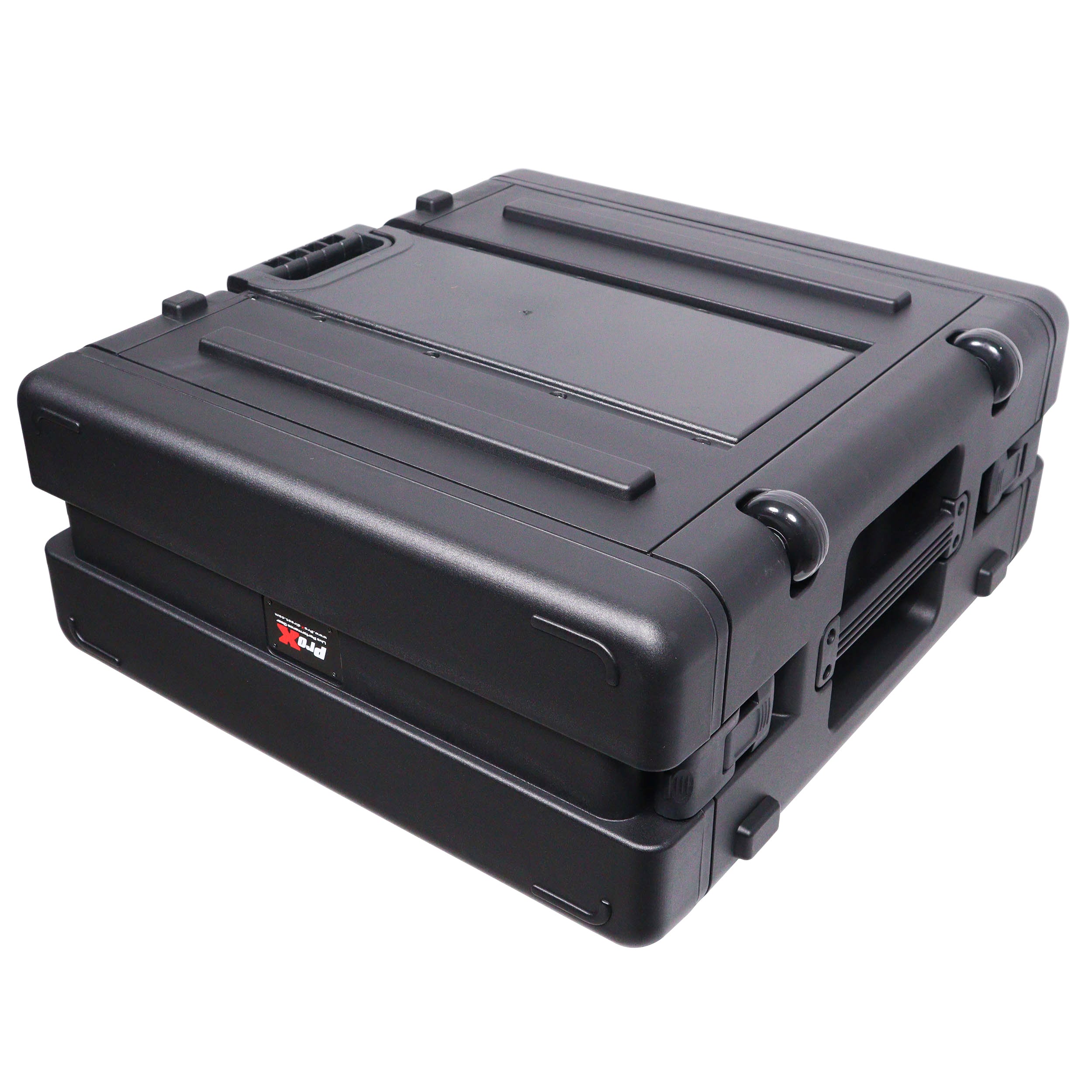 ProX UltronX 4U Rack Air Tight Water Sealed ABS Case with Retractable Pull Out Handle and Wheels