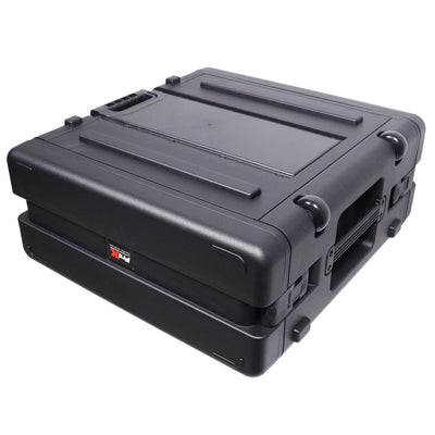 ProX UltronX 4U Rack Air Tight Water Sealed ABS Case with Retractable Pull Out Handle and Wheels