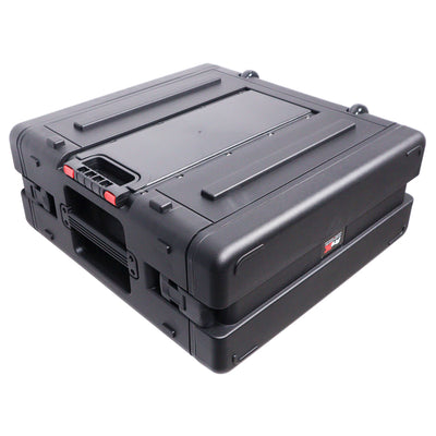 ProX UltronX 4U Rack Air Tight Water Sealed ABS Case with Retractable Pull Out Handle and Wheels