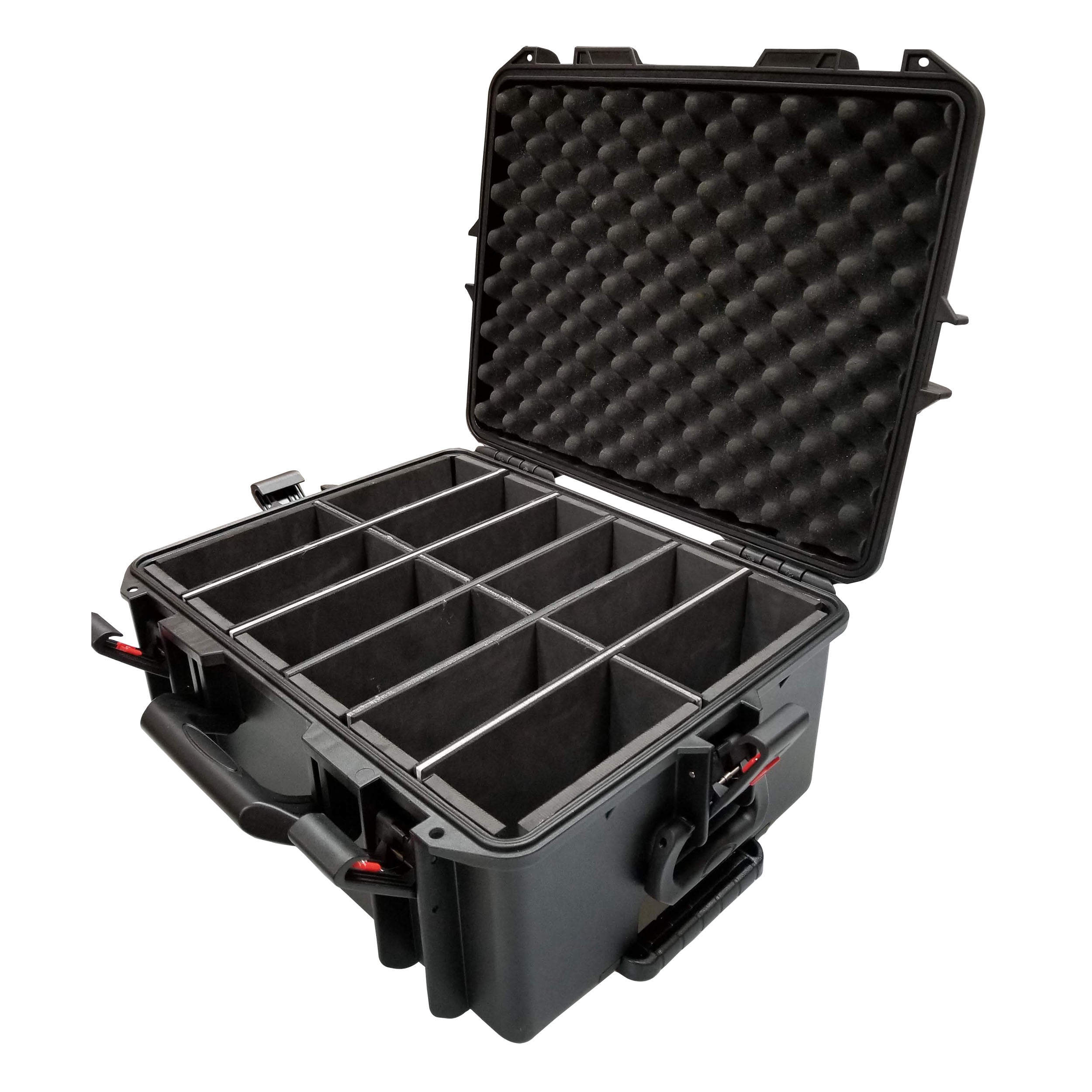 ProX UltronX Watertight Case for 12 ApeLabs MAXI Lights W-Extendable Handle and Wheels