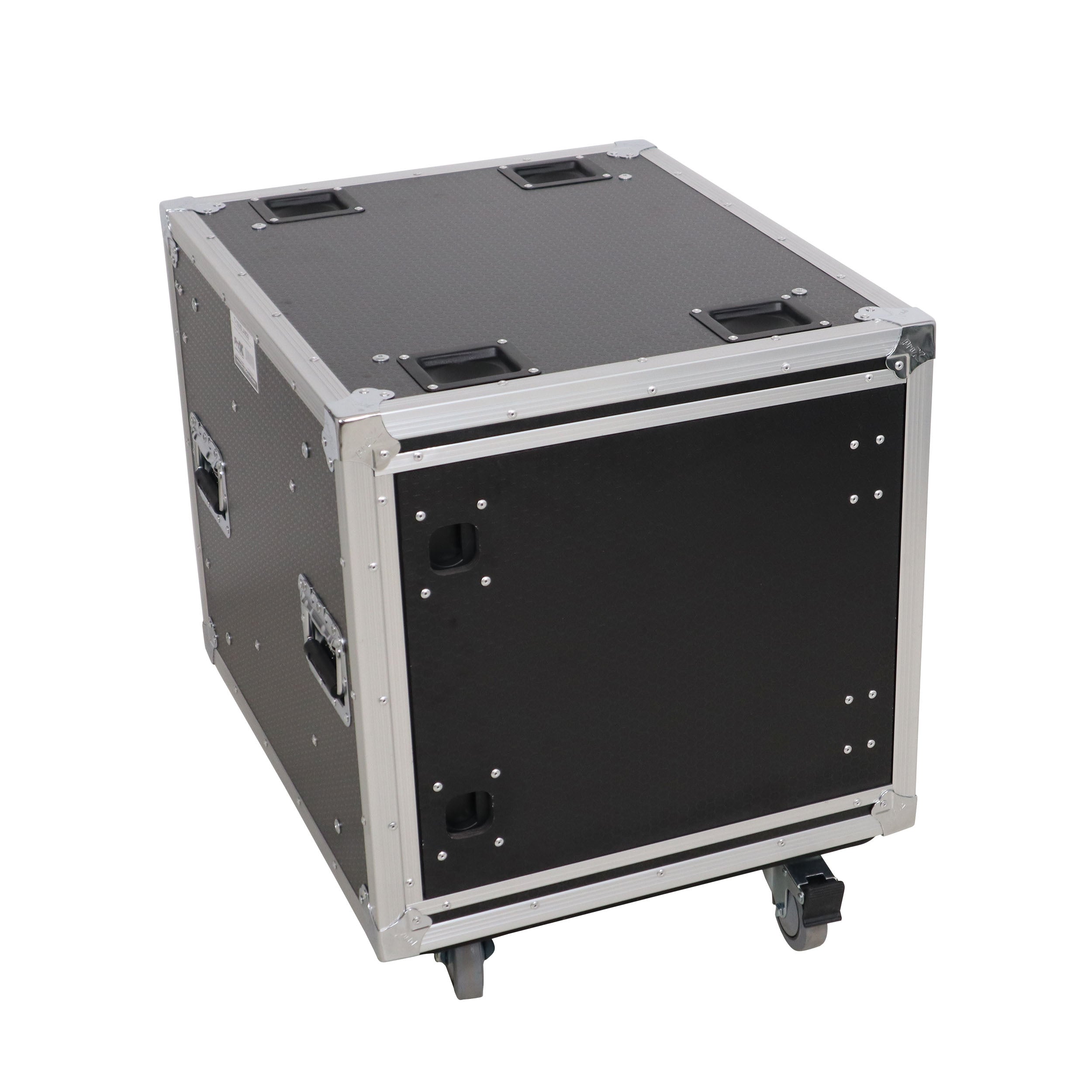 ProX 10U 20" Deep Vertical Rack to Rack Shock Mount Case with 2 Sliding Slam Doors & 4" Caster Wheels