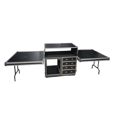 ProX ATA Flight Style Mixing Console Case 12U Shockproof Rack (2) Side Tables