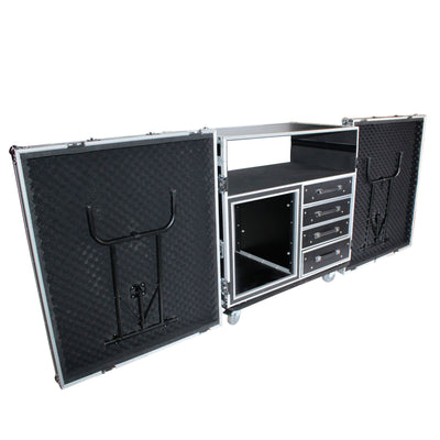 ProX ATA Flight Style Mixing Console Case 12U Shockproof Rack (2) Side Tables