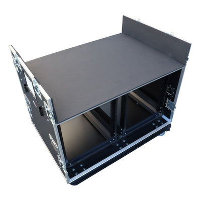 ProX ATA Flight Style Mixing Console Case 2x side by side 12U Shock Mount Rack and 2x Side Tables