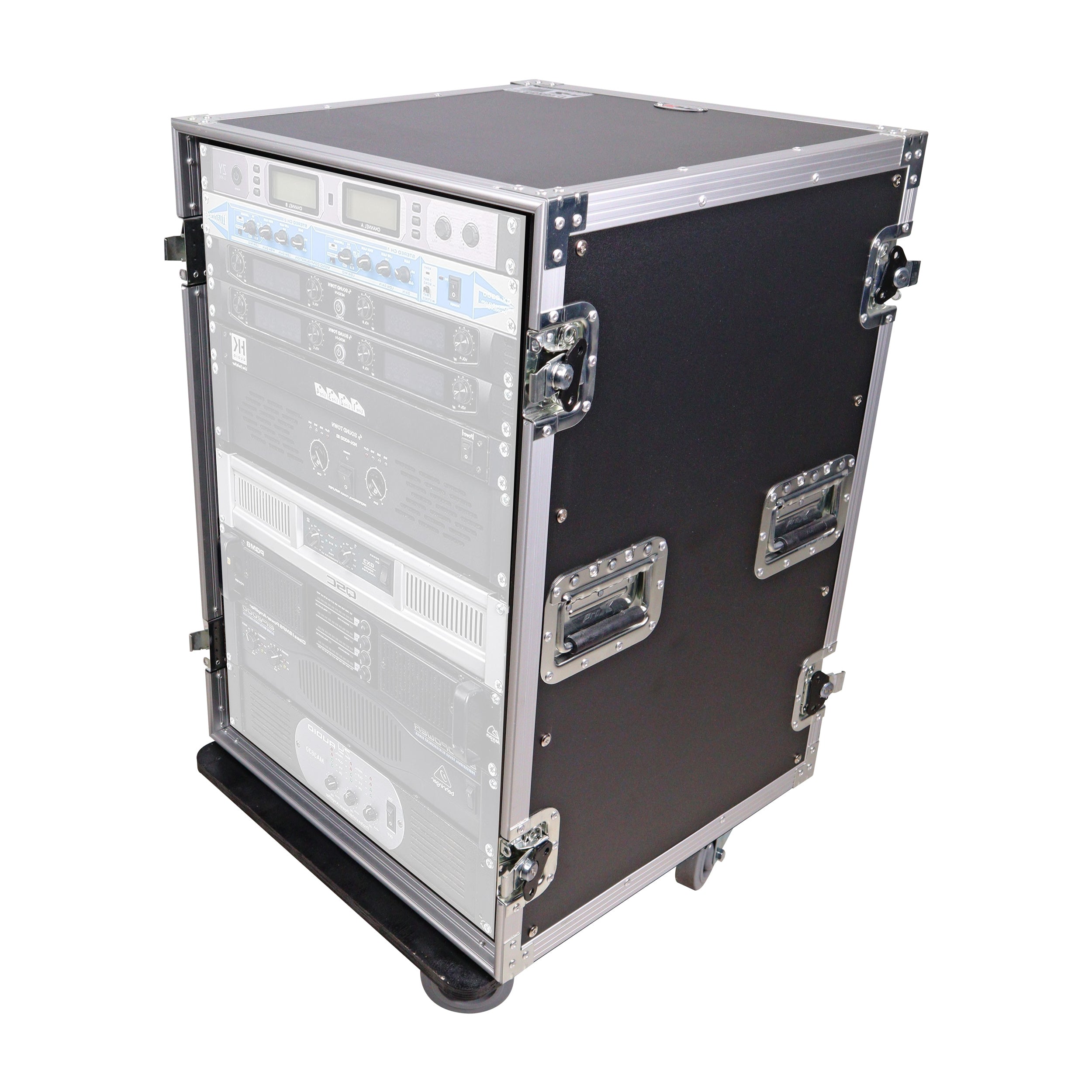 ProX 14U Vertical Amp Rack Mount Flight Case with Caster Wheels
