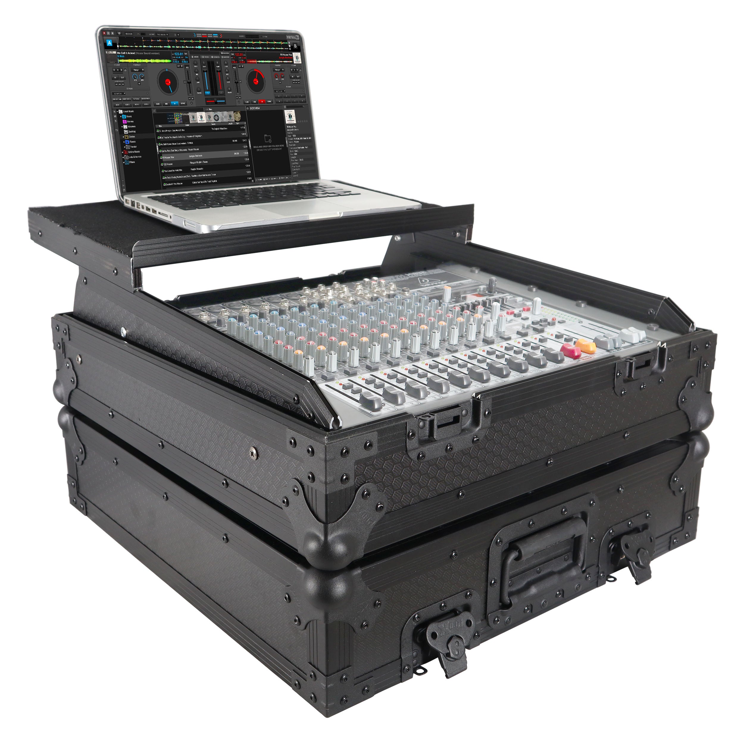 ProX 10U Top Mount 19" Slanted Black on Black Mixer Case