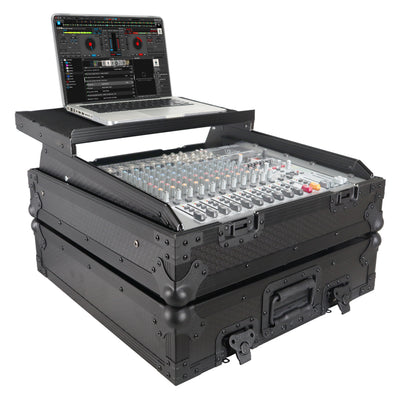 ProX 10U Top Mount 19" Slanted Black on Black Mixer Case