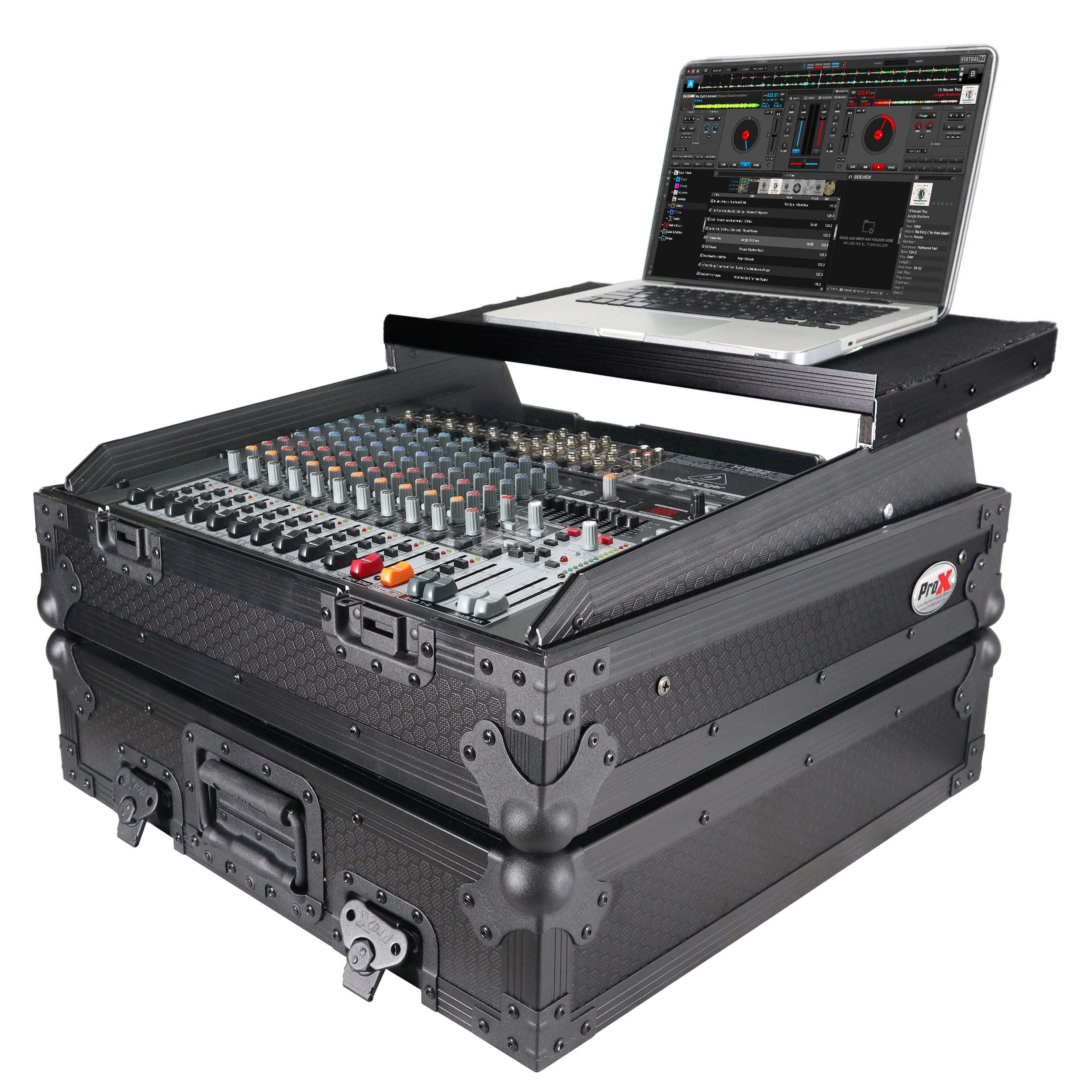 ProX 10U Top Mount 19" Slanted Black on Black Mixer Case