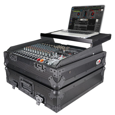 ProX 10U Top Mount 19" Slanted Black on Black Mixer Case