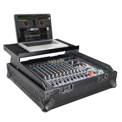 ProX 10U Top Mount 19" Slanted Black on Black Mixer Case