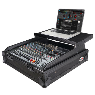 ProX 10U Top Mount 19" Slanted Black on Black Mixer Case
