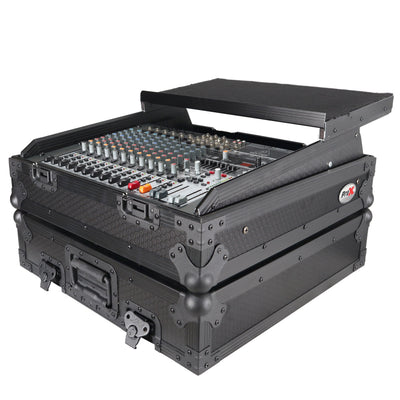 ProX 10U Top Mount 19" Slanted Black on Black Mixer Case