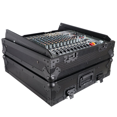 ProX 10U Top Mount 19" Slanted Black on Black Mixer Case