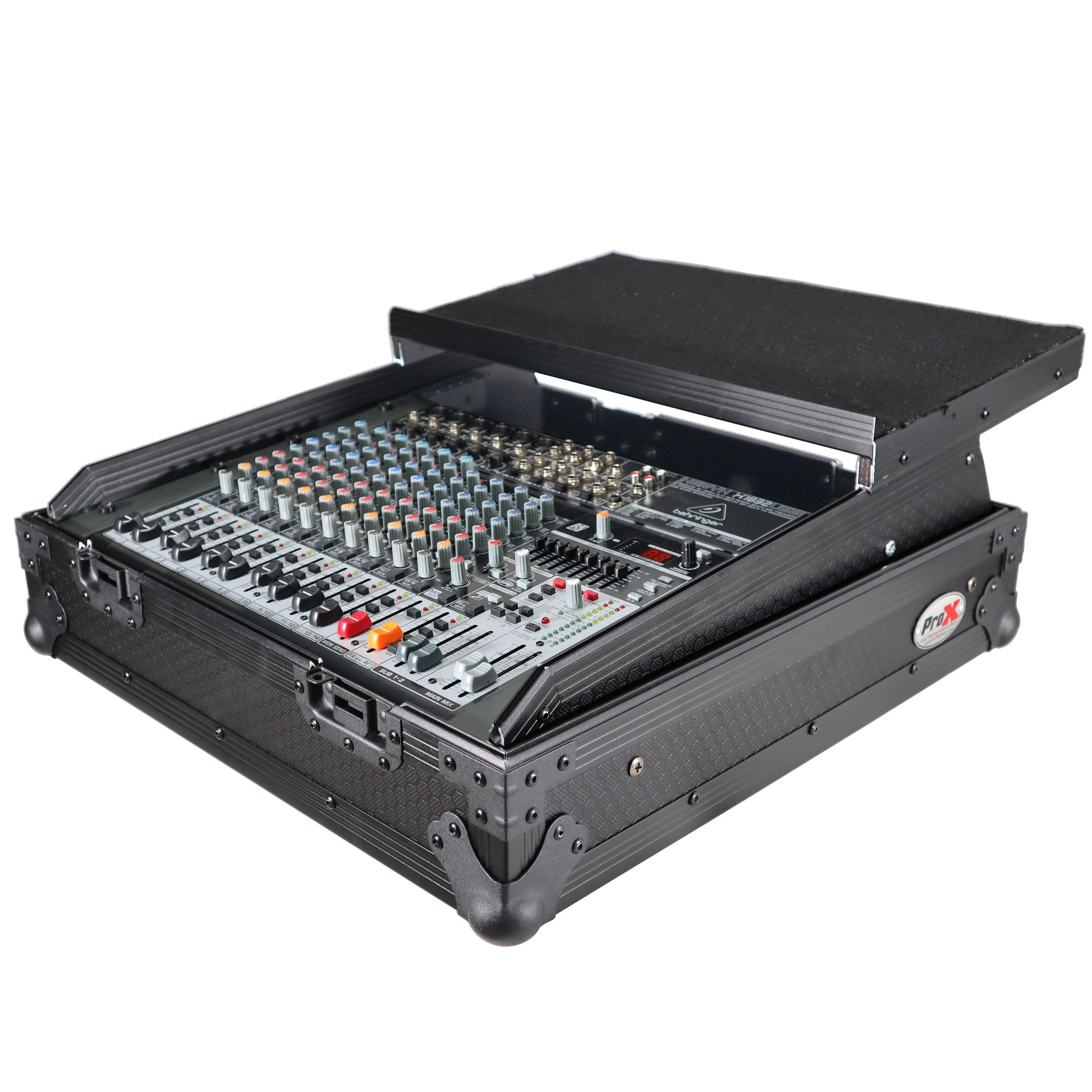 ProX 10U Top Mount 19" Slanted Black on Black Mixer Case
