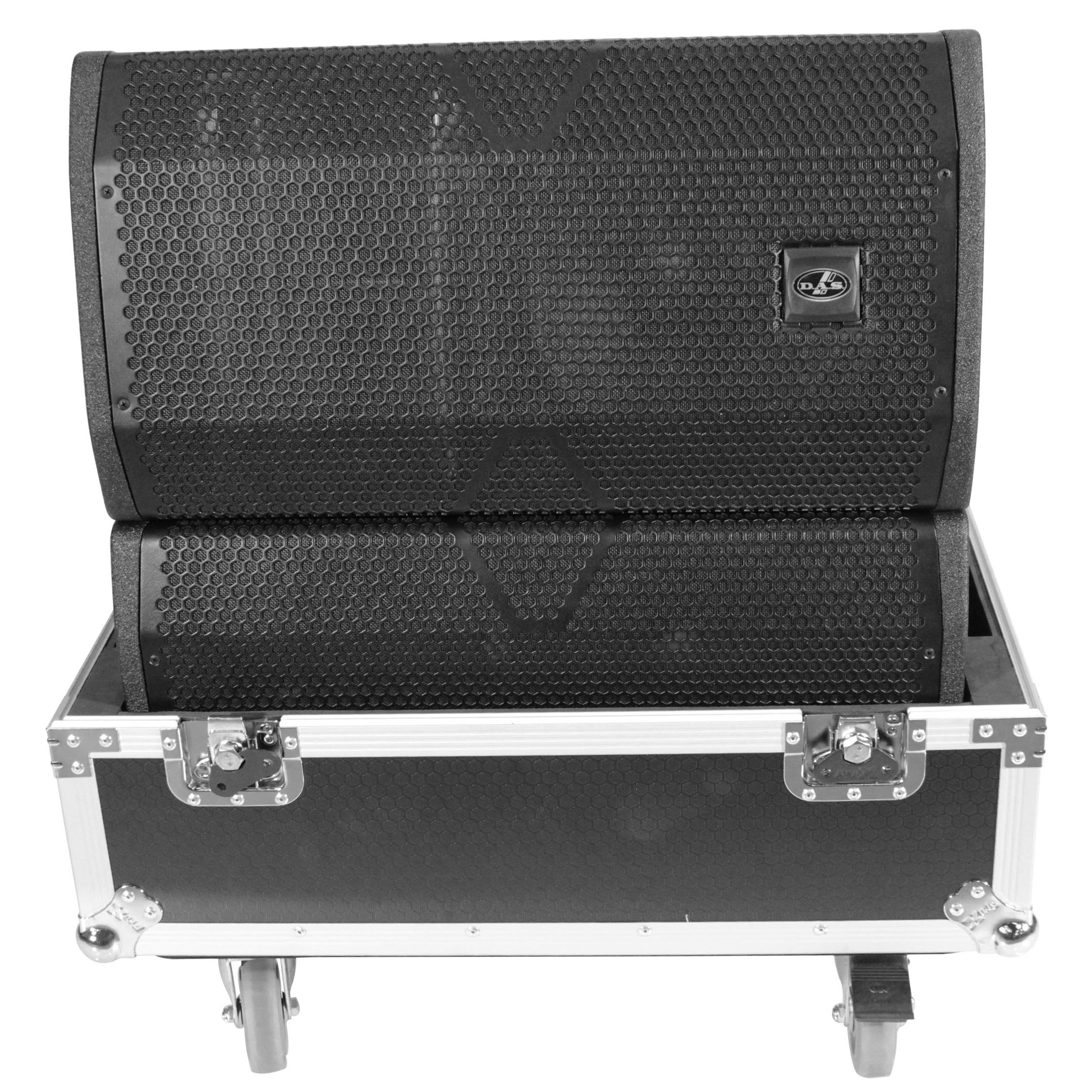 ProX Universal ATA Dual Speaker Flight Case fits 28x26x20 in. 2x RCF HDL10 HDL28, DAS VANTEC 20A