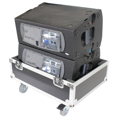 ProX Universal ATA Dual Speaker Flight Case fits 28x26x20 in. 2x RCF HDL10 HDL28, DAS VANTEC 20A