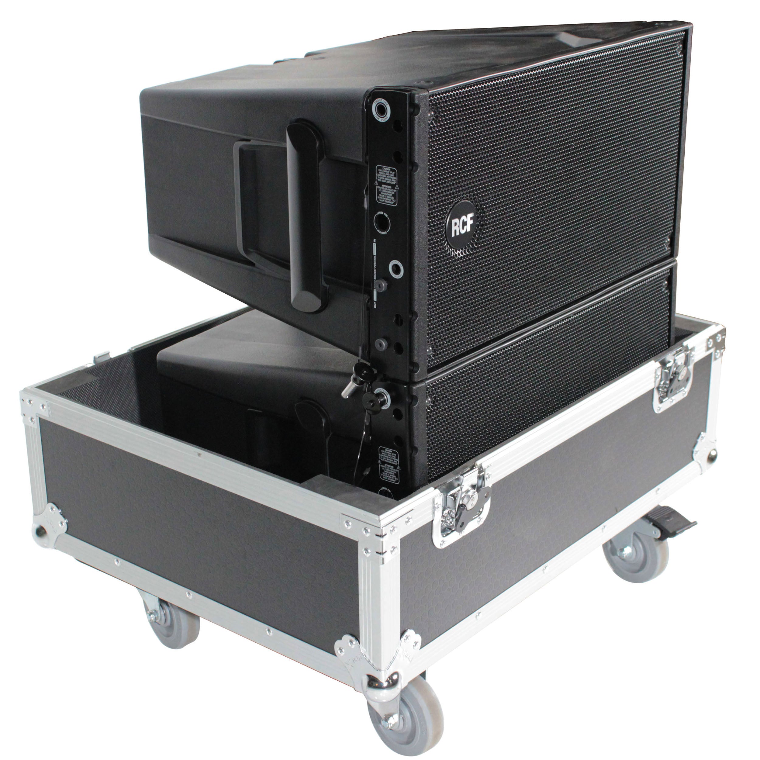 ProX Universal ATA Dual Speaker Flight Case fits 28x26x20 in. 2x RCF HDL10 HDL28, DAS VANTEC 20A