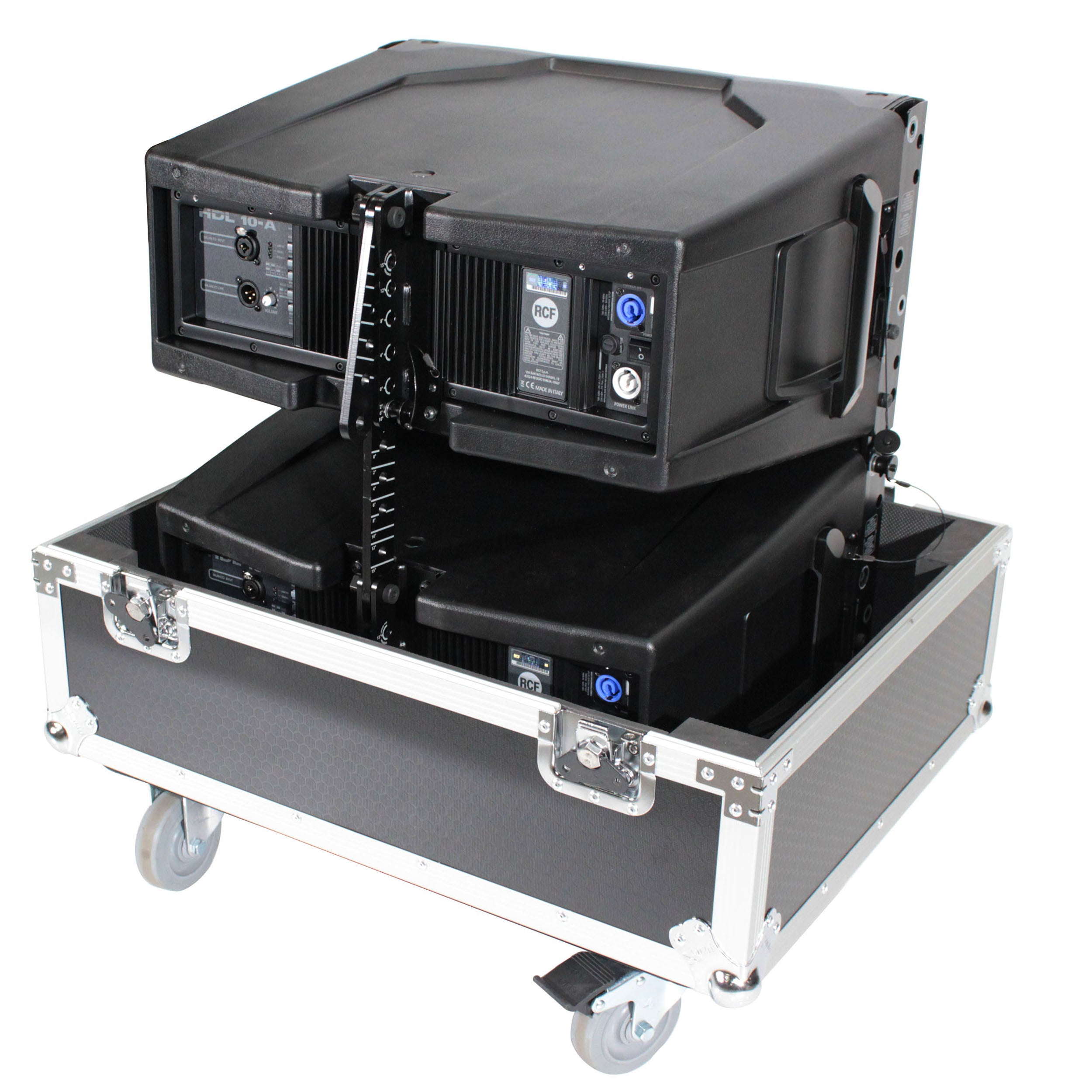 ProX Universal ATA Dual Speaker Flight Case fits 28x26x20 in. 2x RCF HDL10 HDL28, DAS VANTEC 20A