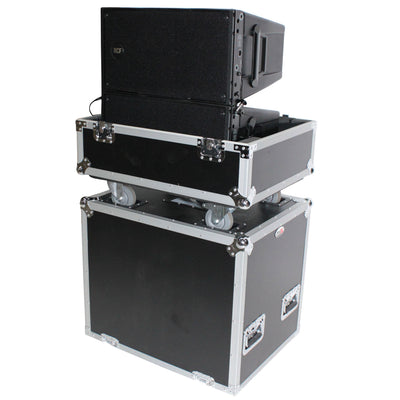 ProX Universal ATA Dual Speaker Flight Case fits 28x26x20 in. 2x RCF HDL10 HDL28, DAS VANTEC 20A