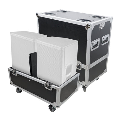 ProX Universal ATA Dual Speaker Flight Case for 2x QSC K12 JBL PRX812 2x Speakers and similar size speakers 25x15x15 in.