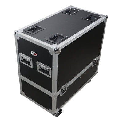 ProX Universal ATA Dual Speaker Flight Case for 2x QSC K12 JBL PRX812 2x Speakers and similar size speakers 25x15x15 in.