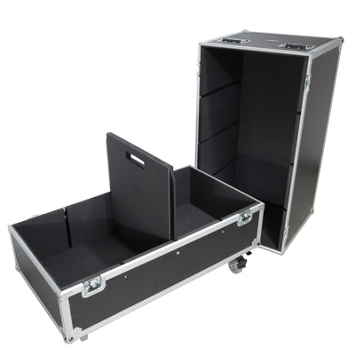 ProX Universal Dual ATA Speaker Flight Case Fits 2 pcs 28x20x20 inch speakers, Two JBL SRX 815P and Similar Sized Speakers