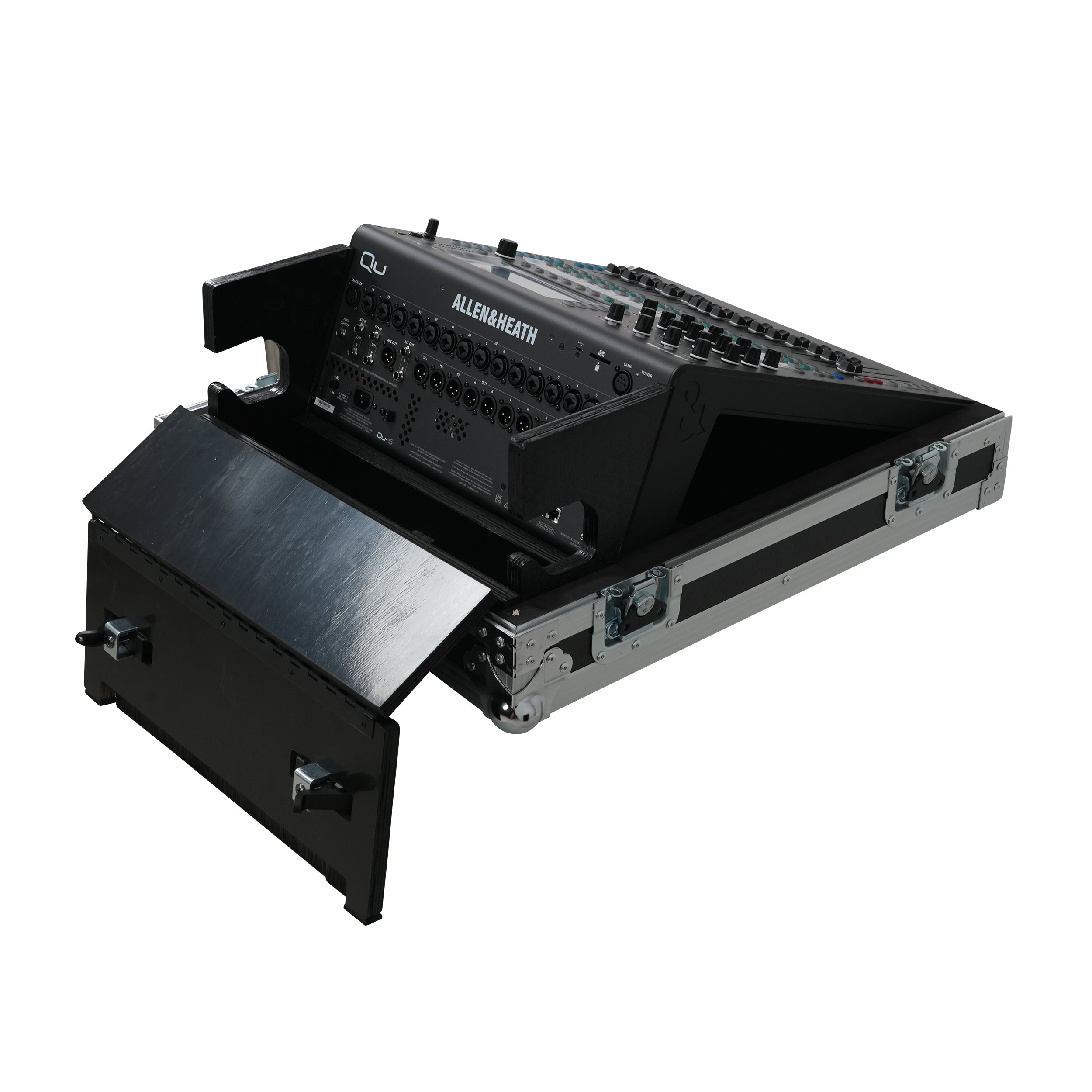 ProX ATA Digital Audio Mixer Flight Case for Allen & Heath QU5 Console with Doghouse compartment and 4x Caster wheels