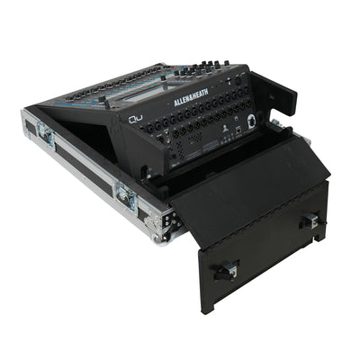 ProX ATA Digital Audio Mixer Flight Case for Allen & Heath QU5 Console with Doghouse compartment and 4x Caster wheels