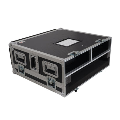 ProX ATA Digital Audio Mixer Flight Case for Allen & Heath QU6 Console with Doghouse compartment and 4x Caster wheels
