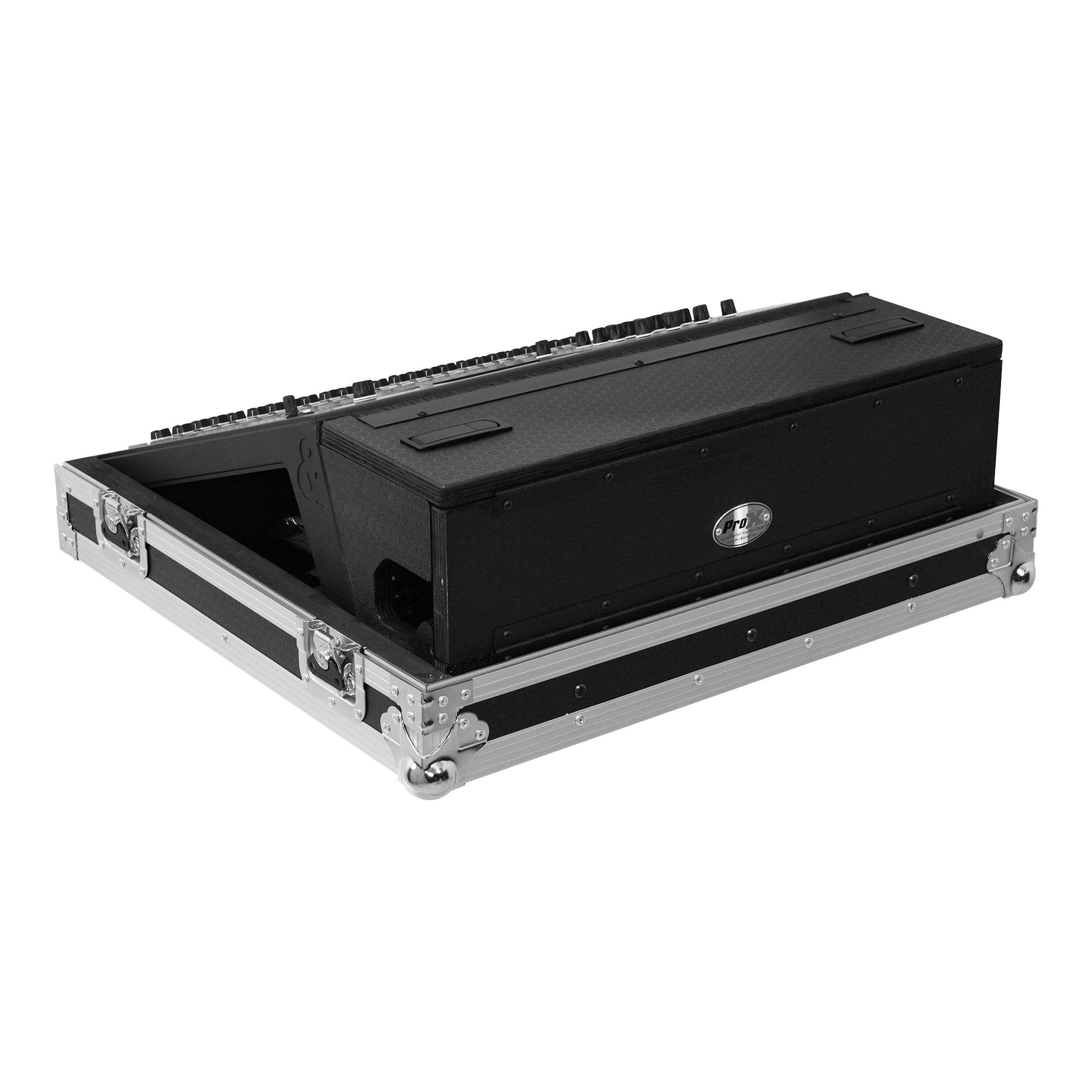 ProX ATA Digital Audio Mixer Flight Case for Allen & Heath QU6 Console with Doghouse compartment and 4x Caster wheels