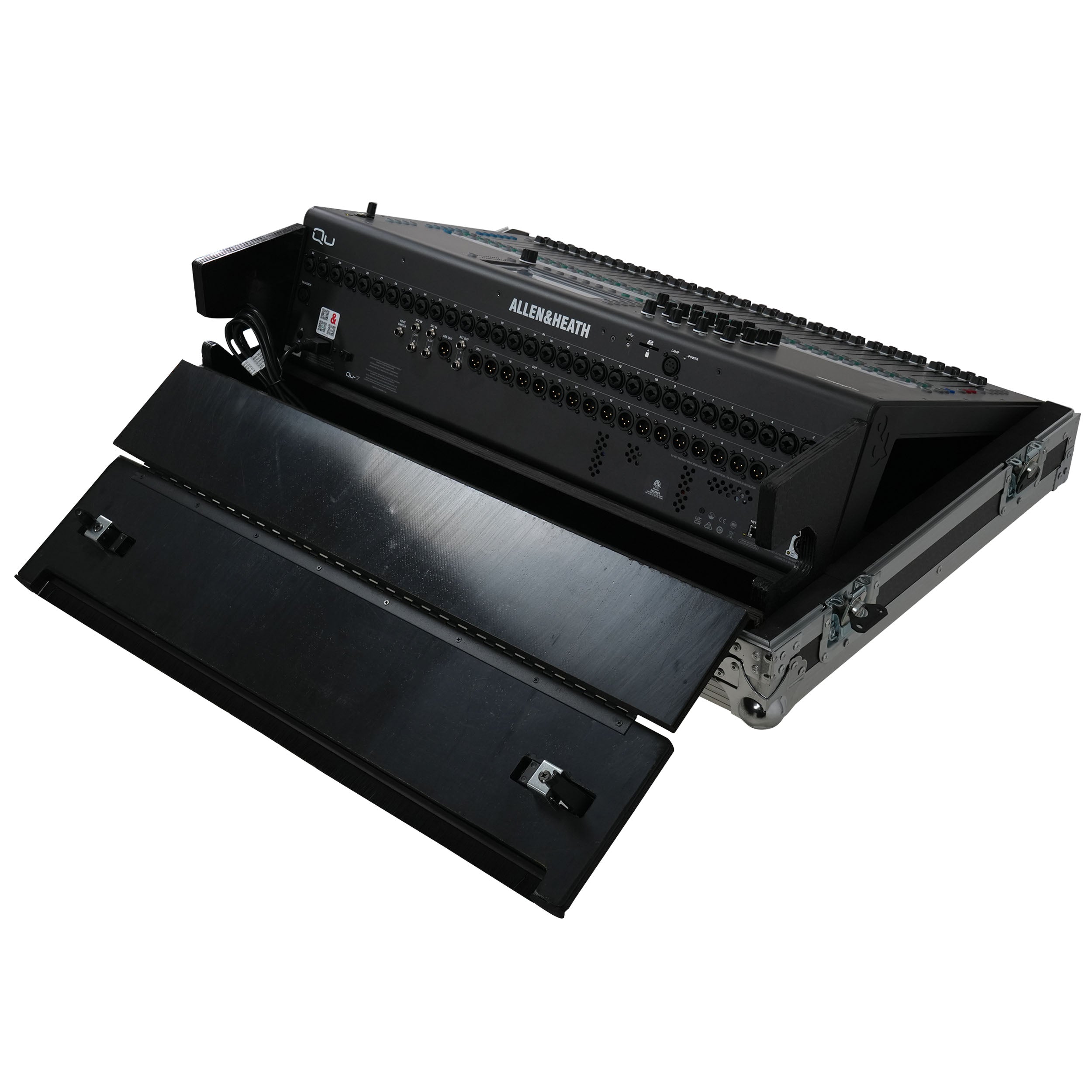 ProX ATA Digital Audio Mixer Flight Case for Allen & Heath QU7 Console with Doghouse compartment and 4x Caster wheels
