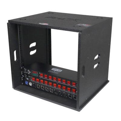 ProX 10U Rack Case 14" Deep Vertical Amp Rack Polyurea Coated BLAQ Series