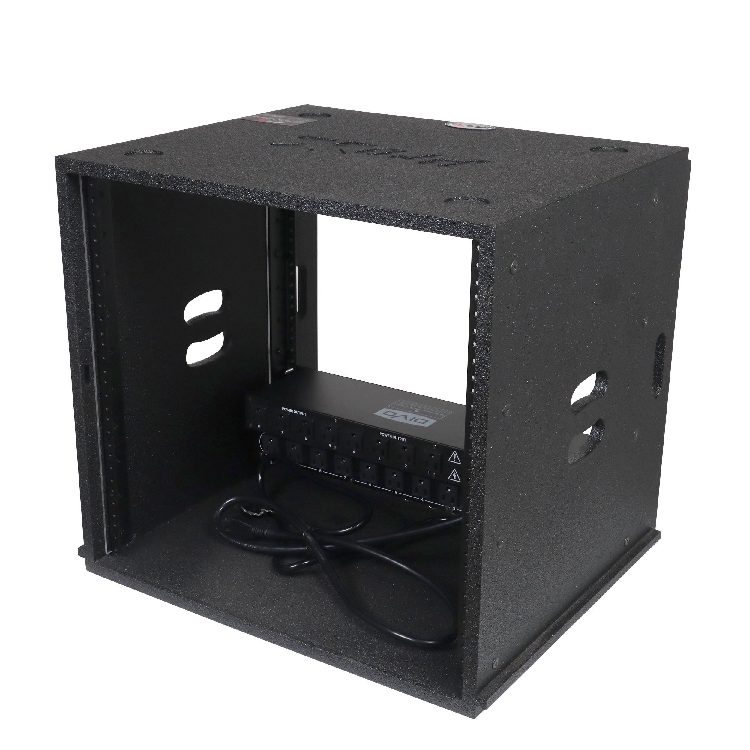 ProX 10U Rack Case 14" Deep Vertical Amp Rack Polyurea Coated BLAQ Series