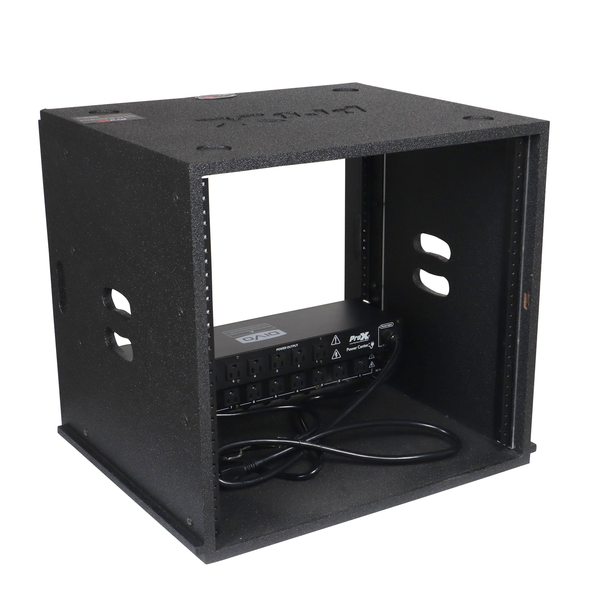 ProX 10U Rack Case 14" Deep Vertical Amp Rack Polyurea Coated BLAQ Series